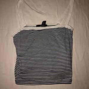 FOREVER 21 Blue Striped Tank Top